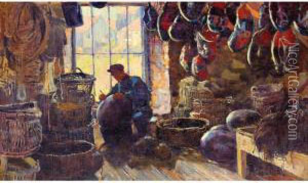 The Fisherman's Shed Oil Painting - Robert Mcgown Coventry