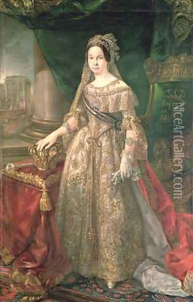 Queen Isabella II 1830-1904 1843 Oil Painting - Vicente Lopez y Portana