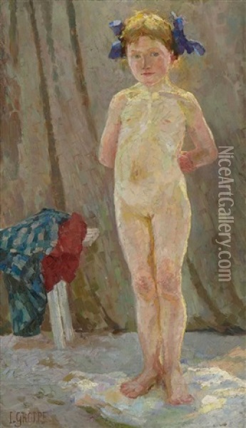 Madchen Nach Dem Bade Oil Painting - Johanna Luise Groppe