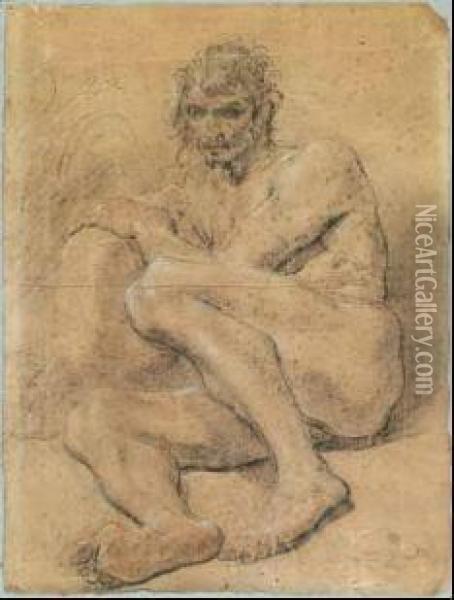 Studio Di Nudo Oil Painting - Gian Antonio Burrini