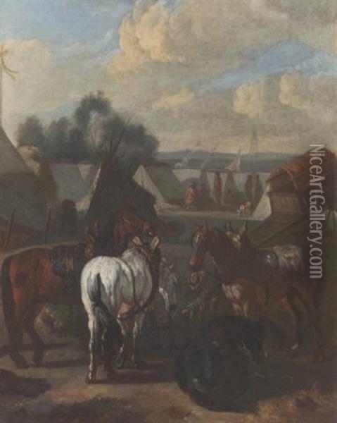 Accampamento Oil Painting - Pieter van Bloemen