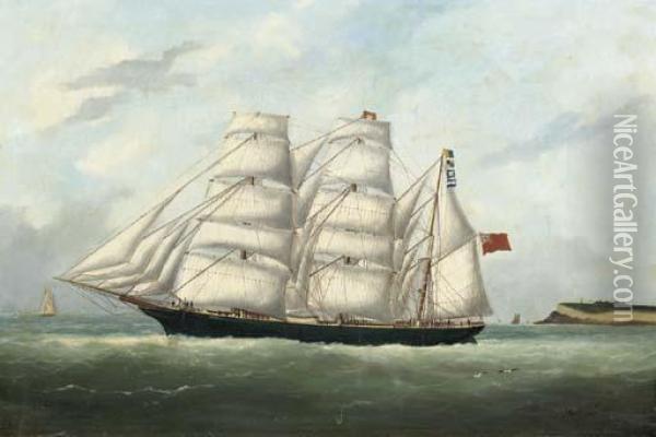 The Cerastes Off A Point Of Land Oil Painting - Marie-Edouard Adam Of Le Havre
