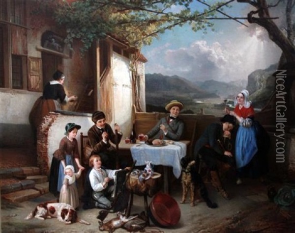 Le Rubins Du Village Oil Painting - Adrien Joseph Verhoeven-Ball