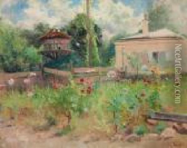 Summer Garden Oil Painting - Konstantin Egorovich Egorovich Makovsky