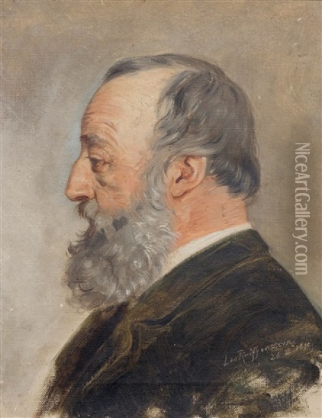 Portrait Of Gottfried Keller Oil Painting - Leo Reiffenstein