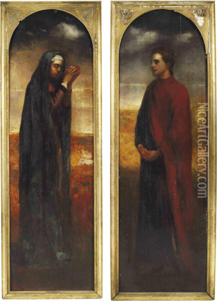 The Virgin And St. John The Evangelist At The Foot Of The Cross Oil Painting - John La Farge