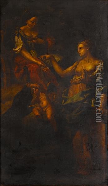 Juno Receiving The Girdle From Venus Oil Painting - Francesco Trevisani
