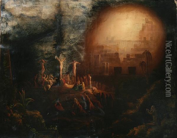 The Crucifixion Before Jerusalem Oil Painting - John Martin