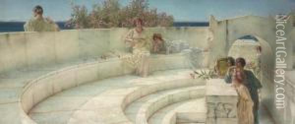 Under The Roof Of Blue Ionian Weather Oil Painting - Sir Lawrence Alma-Tadema