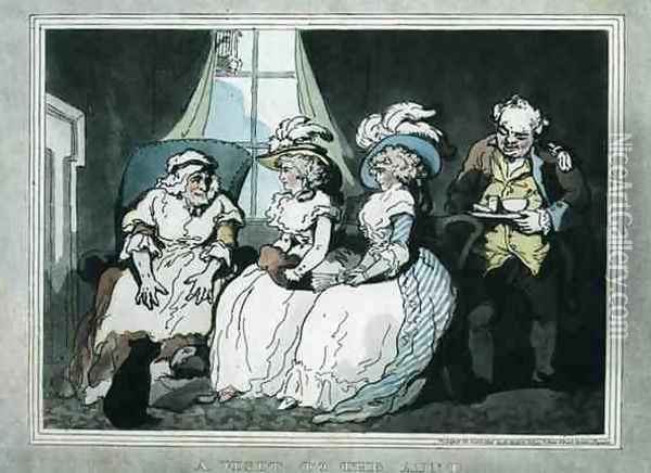 A Visit to the Aunt, aquatinted by Francis Jukes 1747-1812, pub. by E. Jackson, 1786 Oil Painting - Thomas Rowlandson