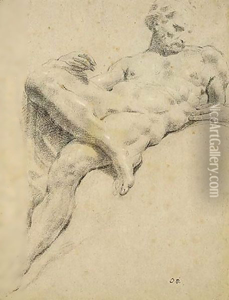 Study of the figure of day from the Lorenzo De'Medici tomb Oil Painting - Ottaviano Dandini