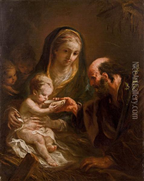 Heilige Familie Oil Painting - Martin Johann Schmidt