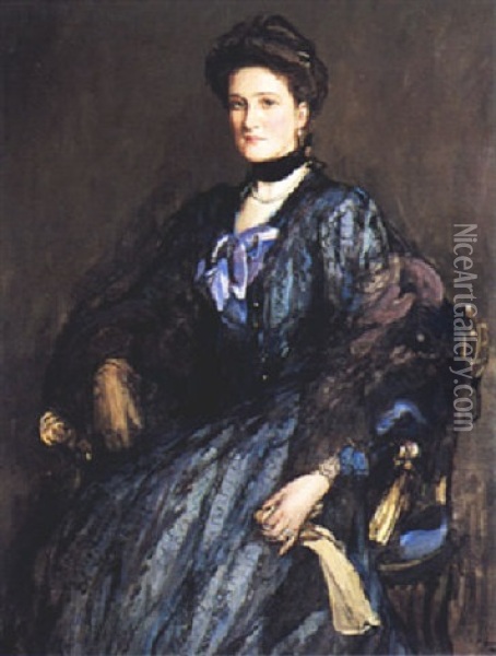 Portrait Of Kathrine Juliette Felicitie Vulliamy Oil Painting - John Lavery