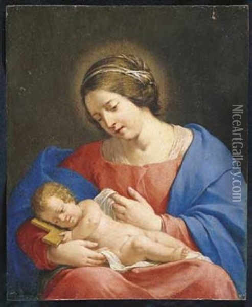La Vierge A L'enfant Oil Painting - Jean Daret