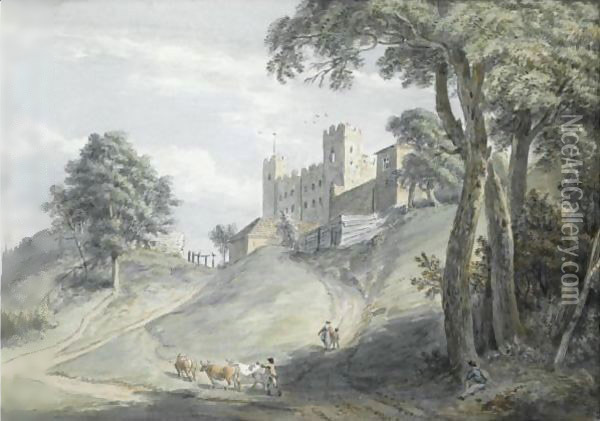 Rochester Castle, Kent Oil Painting - Paul Sandby