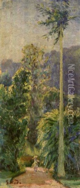 Tropical Landscape Oil Painting - Saburosuke Okada