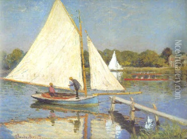 Canotiers A Argenteuil Oil Painting - Claude Monet
