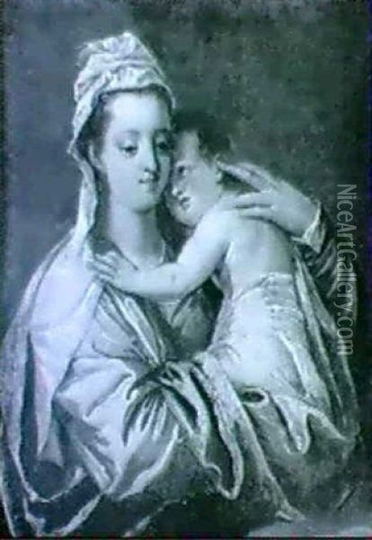 Vierge A L'enfant Oil Painting - Georges Lallemant