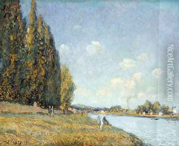 The Seine at Billancourt, 1879 Oil Painting - Alfred Sisley