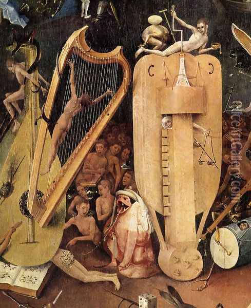 Triptych of Garden of Earthly Delights (right wing) (detail 6) c. 1500 Oil Painting - Hieronymous Bosch