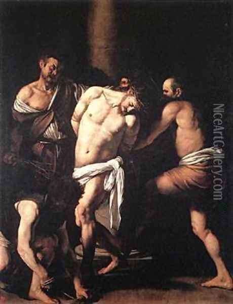 Flagellation Oil Painting - Michelangelo Merisi Da Caravaggio