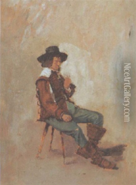 Studie Zu Einem Mann In Historischer Uniform Oil Painting - Frank Buchser