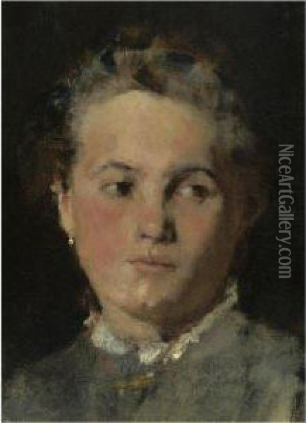 Madchen (portrait Of A Girl) Oil Painting - Wilhelm Leibl