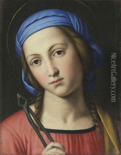 Saint Apollonia Oil Painting - Giovanni Battista Salvi (Il Sassoferrato)