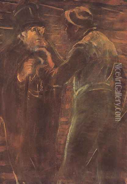 Mugging 1910-13 Oil Painting - Laszlo Mednyanszky