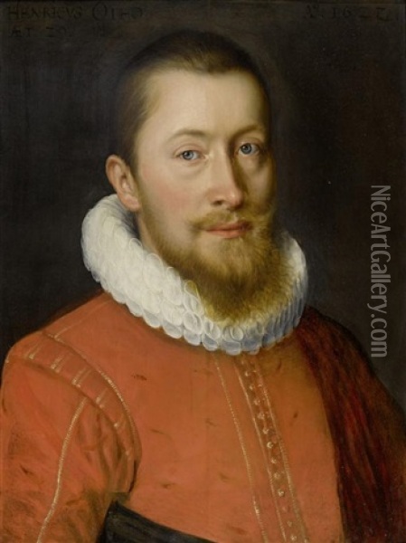 Portrait Des Heinrich Otth Der Jungere, Seit Burger Zu Bern Oil Painting - Bartholomaus (Treirsensio) Sarburgh