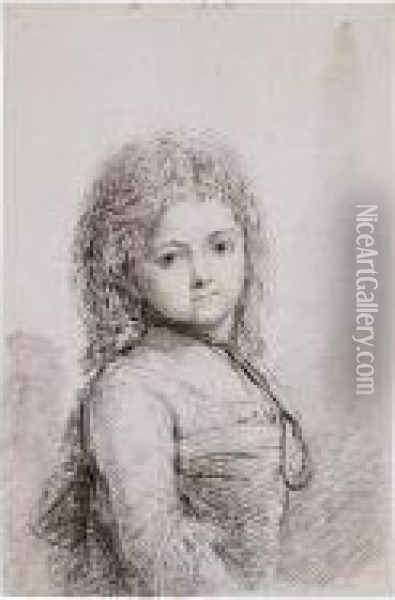 Portrait Of A Child Oil Painting - Augustin de Saint-Aubin