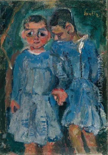 Deux Enfants Oil Painting - Chaim Soutine