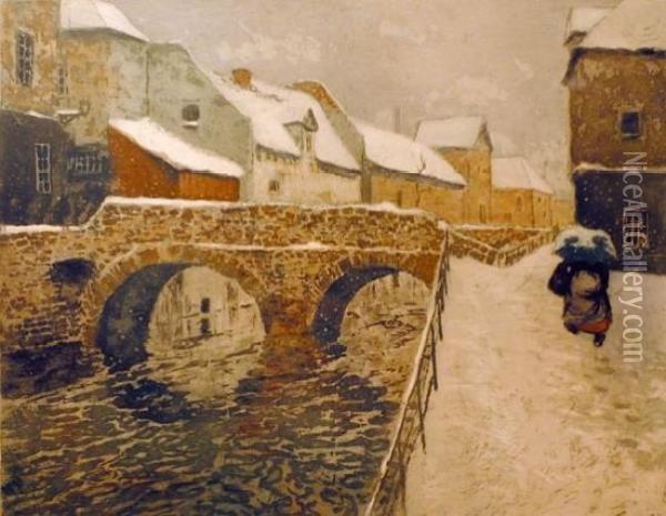 Broen I Amiens Oil Painting - Fritz Thaulow