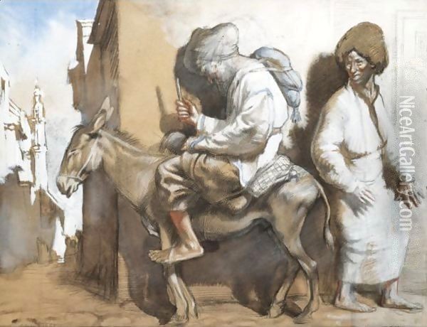 Noureddin Ali Leaving Cairo Oil Painting - Sir William Newenham Montague Orpen
