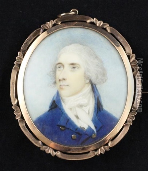 Miniature Of A Gentleman - John Christian Curwen Oil Painting - Andrew Plimer