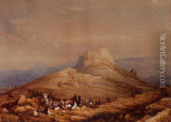 Athens And The Acropolis Seen From The Pnyx Oil Painting - William Page