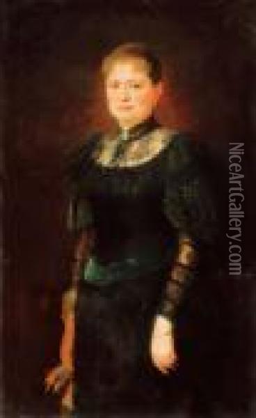Lady In A Velvet Dress Oil Painting - Philip Alexius De Laszlo
