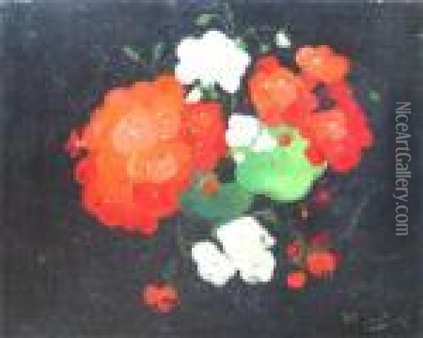Geraniums Oil Painting - James Stuart Park