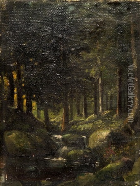 Waldlandschaft Mit Bach Oil Painting - Nicolas Constant Pierrat