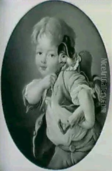 Enfant Au Pantin Oil Painting - Francois Hubert Drouais