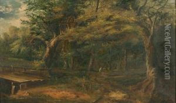 The Path Through The Wood, Near Windsor Oil Painting - John Cuthbert Salmon
