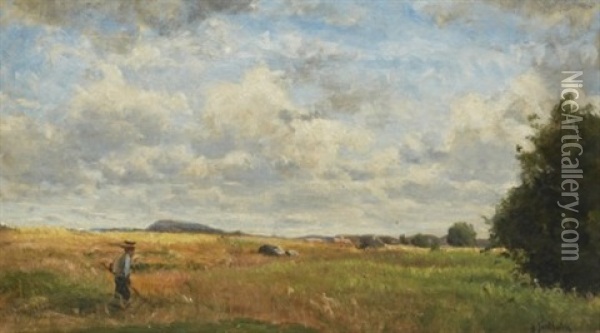 Skordetid Oil Painting - Berndt Adolf Lindholm