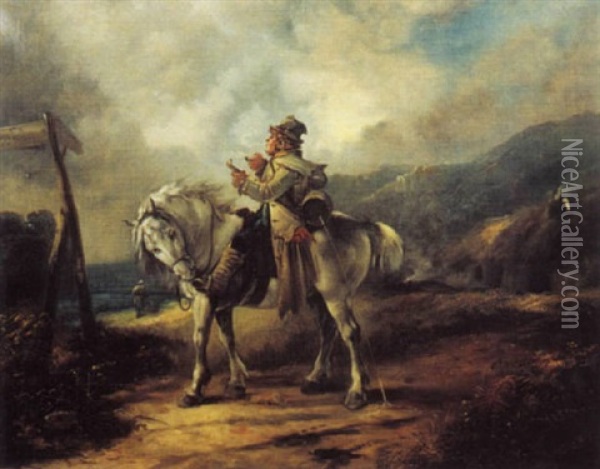 A Journeyman On Horseback Oil Painting - James Barry