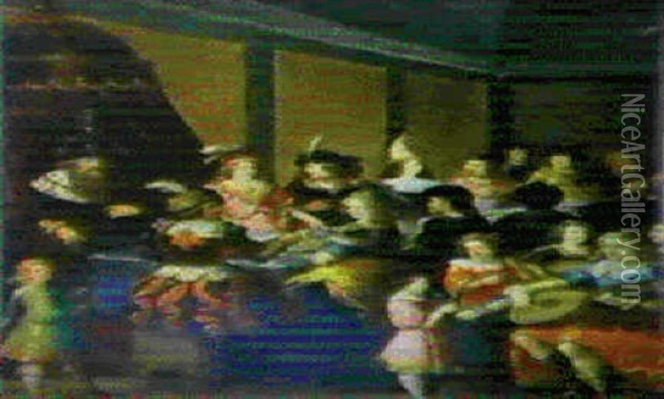 Le Festin De Balthazar Oil Painting - Louis de Caullery
