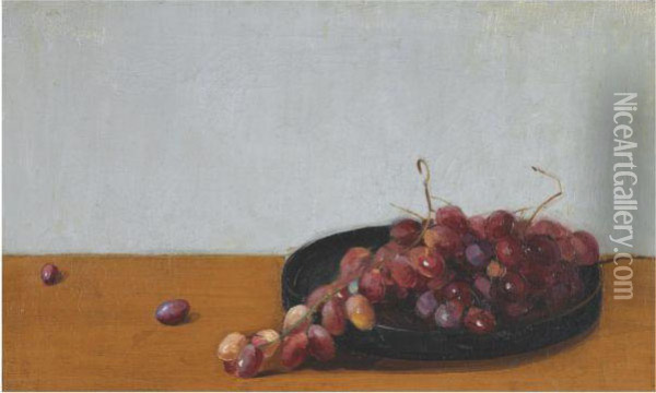 Still Life With Red Grapes Oil Painting - Pericles Lytras