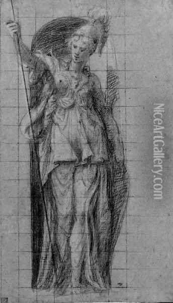 A standing figure of Minerva Oil Painting - Bernardino Campi