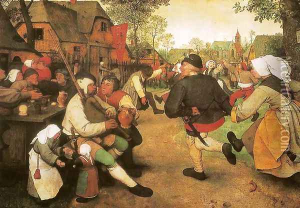 Peasant Dance Oil Painting - Pieter the Elder Bruegel