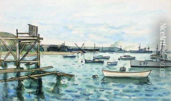 Le Port De Brest Oil Painting - Louis Robert Antral
