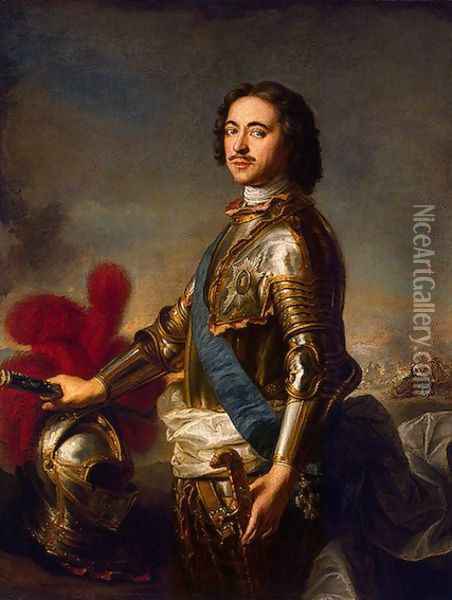 Portrait of Peter I Oil Painting - Jean-Marc Nattier
