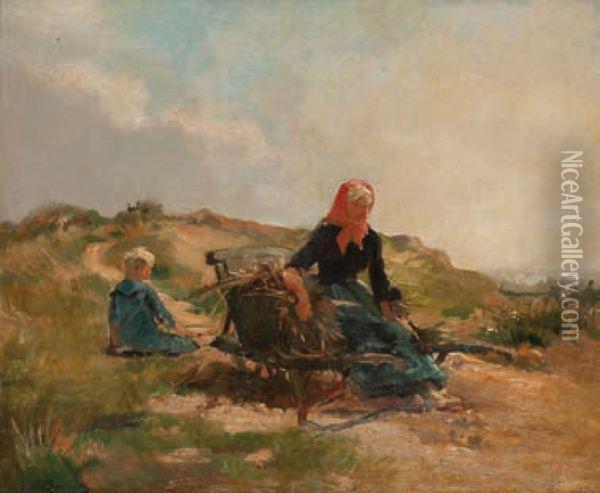 Mere Et Enfant Oil Painting - Auguste Bourotte